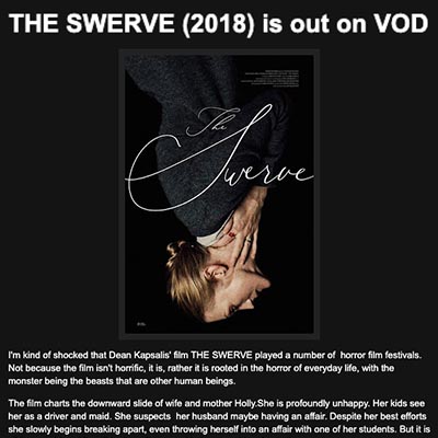 THE SWERVE (2018) is out on VOD